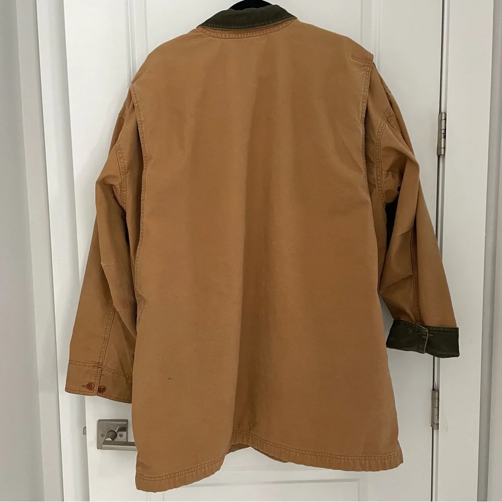 LL Bean Original Field Coat Flannel Cotton-Lined Chore Jacket Barn Canvas